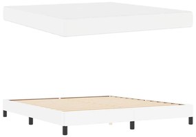 Cama Outros Branco Puro 180 x 200 cm Couro sintético