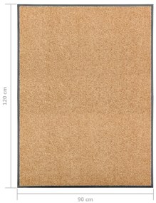 Tapete de porta lavável 90x120 cm creme
