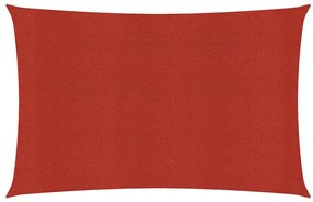 Para-sol estilo vela 160 g/m² 3,5x5 m PEAD vermelho
