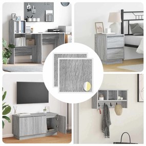 vidaXL Capa de Parafuso Autoadesiva 2 pcs Cinza Sonoma Ø 20 x 0,5 mm