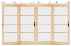 Kit ferragens p/ porta deslizante 366cm aço inoxidável prateado