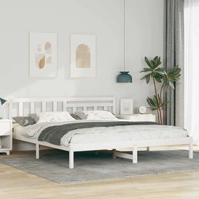 vidaXL Estrutura da Cama com cabeceira Branco 180 x 200 cm