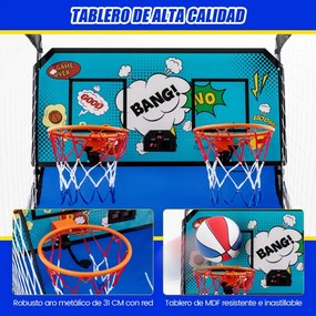 Jogo de basquetebol Placar eletrónico dobrável com 8 modos de jogo Suporte para cesto de basquetebol 206 cm Verde