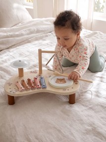 Mini mesa de atividades musical em madeira FSC® rosa