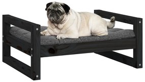 Cama para cães 65,5x50,5x28 cm madeira de pinho maciça preto