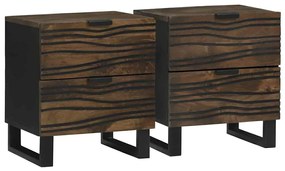vidaXL Armários de Canto - Conjunto com 2 Peças, 40x33,5x46 cm, Feitos de Madeira Sólida de Manga