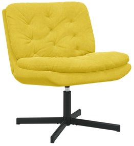 vidaXL Cadeira Relaxante Giratória Amarelo 63 x 75 x 76 cm Veludo