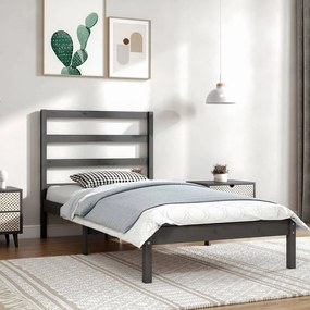 vidaXL Estrutura de cama 100x200 cm pinho maciço cinzento