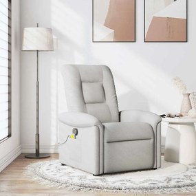 Cadeira de massagem reclinável tecido cinzento