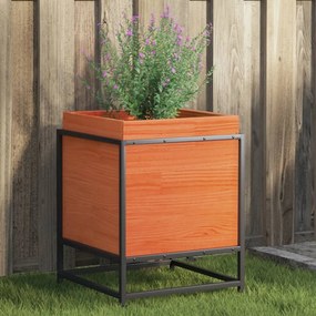 vidaXL Vaso/floreira de jardim 40x40x50 cm pinho maciço castanho-mel