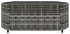 4 pcs conjunto lounge de jardim c/ almofadões vime PE cinzento