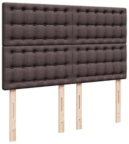 Cama com molas/colchão 140x200 cm tecido castanho-escuro