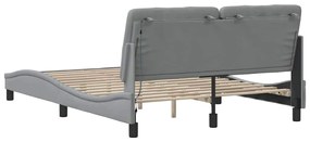 Estrutura de cama com LED sem colchão 140x200 cm tecido