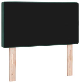 Cabeceira de Veludo Verde Escuro com Botões de Cristal Tufted 80 cm