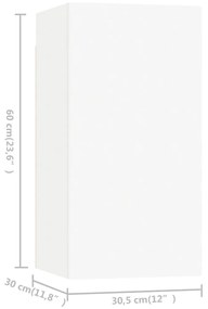 4 pcs conjunto de móveis de TV derivados de madeira branco