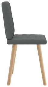 Cadeiras de jantar 2 pcs tecido cinzento-escuro