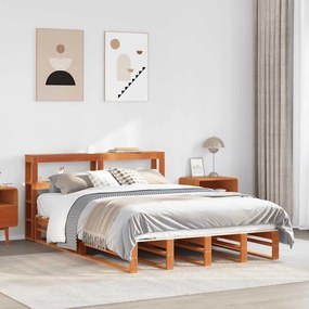 vidaXL Cama sem colchão 120x190 cm madeira pinho maciça castanho-mel