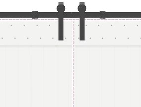 Kit de ferragens para porta deslizante 427 cm aço preto
