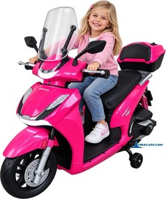 Mota elétrica para crianças  a 6 anos 12V Honda SH350i rodas Borracha Rosa