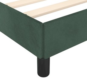 Estrutura de cama sem colchão 90x200 cm veludo verde-escuro