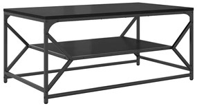 mesa de centro com prateleira Carvalho Preto 90x50x40 cm Madeira Engen