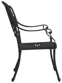 Cadeiras de jardim 2 pcs alumínio fundido preto