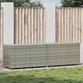 vidaXL Caixa de arrumação para jardim 200x50x60 cm vime PE cinzento