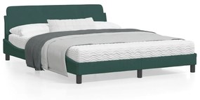 vidaXL Estrutura de cama sem colchão 160x200 cm veludo verde-escuro