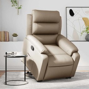 vidaXL Poltrona reclinável elevatória couro artificial cor cappuccino