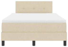 Cama Box Spring com Colchão e LED Creme 120x200 cm Tecido
