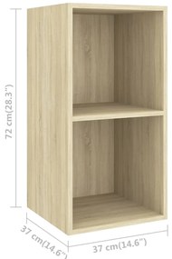 4 pcs conjunto móveis de TV derivados madeira carvalho sonoma