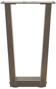 Pés para mesa de centro em formato de V, 2 peças, aço natural, 28x(42-