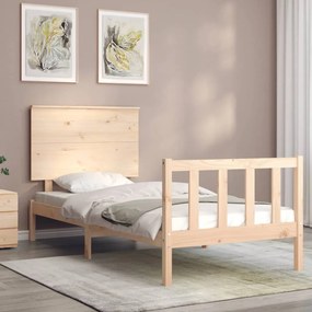 Cama sem colchão 100x200 cm madeira de pinho maciça