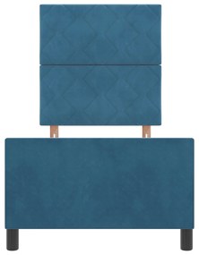Estrutura de Cama de Veludo Azul Escuro vidaXL 80x200 cm