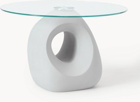 Mesa de jantar redonda com tampo em vidro Linus, vários tamanhos