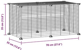 Gaiola p/ animais de estimação com 8 painéis 35x35 cm aço preto