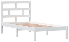 Estrutura de cama solteiro 90x190 cm madeira maciça branco