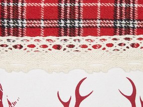 Conjunto de 2 almofadas decorativas vermelho e branco 45 x 45 cm ROBBIE Beliani
