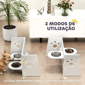 PawHut Comedouro para Cães Elevado Comedouro para Animais com 3 Altura