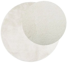 Tapete de pelo curto OVIEDO Ø 160 cm creme