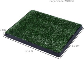 Sanita para Cães com Relva Artificial e Bandeja Sanita Interior para Animais de Estimação com Bandeja Lavável 51x63x6 cm Verde