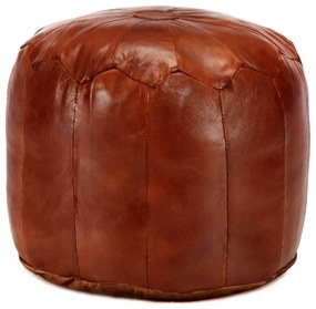 vidaXL Pufe 40x35 cm couro de cabra genuíno bronze
