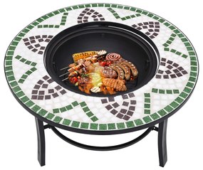 Braseira em mosaico 68 cm cerâmica verde