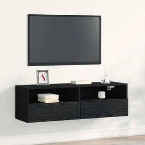 Servidor de TV vidaXL Preto Carvalho 100x30x30 cm Madeira de engenharia