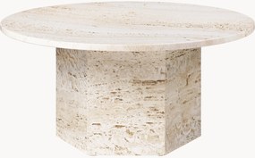 Mesa de centro redonda em travertino Epic