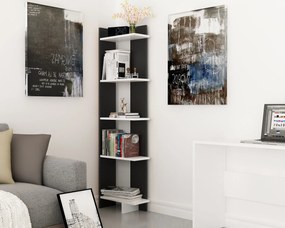 Estante Als – Preto e Branco – 45 cm x 170 cm x 22 cm