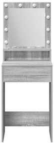 Mesa de Toucador com Luzes LED em Cinza Sonoma - 50x41x135 cm