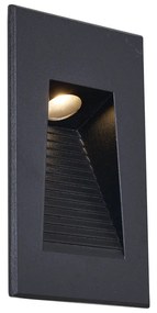 Aplique de parede embutido moderno preto 7cm incl. LED IP65 - Trem Moderno