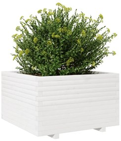 Vaso/floreira jardim 80x80x49,5 cm madeira pinho maciça branco
