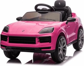 Carro elétrico para crianças Porsche Cayenne 12V com tração traseira – Licença oficial, bateria de lítio, comando remoto 2,4 GHz, leitor MP3, luzes LE